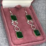 Sterling Silver Brand New - 925 / & Emerald Cut EarringsDouble Drop Setting Photo 0