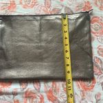 Free People Metallic leather carry all clutch laptop bag Make-up purse multi use sack Photo 5