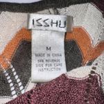 ISSHU Beaded Tank Top Sleeveless‎ Knit Chevron Pattern Medium Brown Photo 5