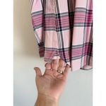 Talbots  Women’s Pink Black Plaid Button Down Long Sleeve‎ Shirt Size XL Cotton Photo 4