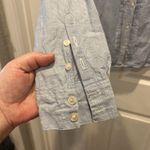 H&M  Blue Striped Linen Rayon Button Up Top Blouse Women’s‎ Sz 10 Beachy Summer Photo 4