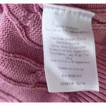 Talbots  Pink Cable Knit Embroidered Tennis Racket Sweater Small Preppy Academia Photo 4