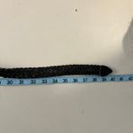 Vintage 90s Black Woven Weaved Genuine Leather Silver Studded Belt Size Large Photo 7