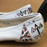 Vintage 90s J Alongi White Tribal Print Loafers Size 6 Photo 4