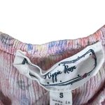 Hippie Rose  Crop Top Womens S Pastel Pink Floral Tie Front Smocked Coquette Photo 6