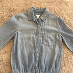 Hinge  Romper Shorts Jumpsuit XSmall Blue Jean Denim Western‎ Coastal Cowboy Photo 4