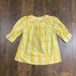 Fcuk jeans yellow plaid pullover top Size 2 Photo 3