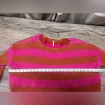 Free People Just My Stripe Sweater Pink Orange Round Neck Cotton Women Sz Xs Photo 4