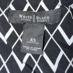 White House | Black Market Black & White Geo Diamond Print Tiered Top EUC XS Photo 6