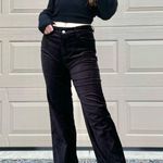 7 For All Mankind High Waisted Black Velvet Wide Leg Jeans 28 Photo 3