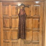 Betsey Johnson  Tiger Print Dress Size Small Halter Y2K Brown Midi Bodycon Photo 2