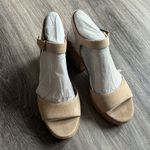 Vince Camuto  Heeled Sandals 8.5 Tan Block Heel Shoes Casual Photo 2