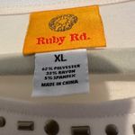 Ruby Rd  knit cream colored with silver embellishments 3/4  sleeve top size XL Photo 2