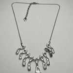 Carolee Rhinestone Silver Tone Clear Necklace Evening / Wedding Wear Signed Photo 5