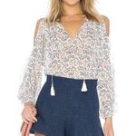 Ulla Johnson NWT Dunia Blouse Women’s Size 0 Cold Shoulder Silk Floral Ruffle Photo 0