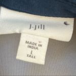 J.Jill Cotton Dark Blue Modal Sleeveless Midi Button Down Shirt Dress L TALL Photo 4