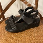 Arezzo Brazil black leather wedge strappy sandals size 9.5/39 Photo 4