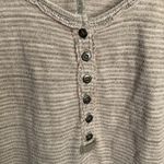 We The Free  People Beach Haven Striped Henley Top Beige Buttons W-296 Sz XS Photo 1