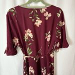 Lulus September Sunsets Burgundy Floral Print Wrap Maxi Dress Medium Event Red Size XL Photo 8
