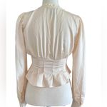 Forever 21 #89  Shirred Lace Trim Long Sleeve in Cream Photo 2