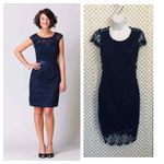 Harper Navy blue backless lace semi formal dress Crochet Women’s Size S Small Photo 1