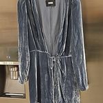 Reformation 💕💕 Chrissy Dress Velvet Wrap Holiday Collection ~ Rain Blue Photo 10