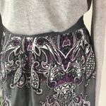 #118 SILK LOOK PLUM AND GRAY SKIRT Size M Photo 2