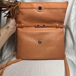 Signature Orange Faux Leather Woven Crossbody Purse Photo 2