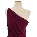 Norma Kamali  Diana Gown One Shoulder Bodysuit Ruched Plus Maroon Size Small Photo 2