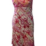 Sangria size 4 pink red cream 100% silk dress polyester lining halter dress EUC Photo 0