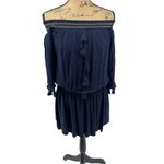 Lilly Pulitzer  Navy Blue Joelle Off Shoulder Mini‎ Short Dress Coastal Summer Photo 8