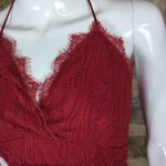 AOOKSMERY red lace laced back dress Woman's size small Mini Lace Up Back Party Red Photo 6