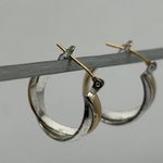 Two Tone Hoop Earrings Gold Silver‎ Twisted Design Women's Jewelry Heavy Photo 1