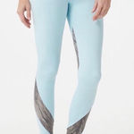 Soulgani Active California Love Twin Soul Leggings 3X Blue Gray Stripe Plus NEW Photo 0