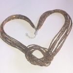 Boho Bronze Metallic Seed Bead Beaded Multi Strand Statement Necklace Photo 0