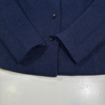 Talbots EUC  Petite Navy Blue Wool Blend Blazer Jacket Band Collar 8P Photo 3