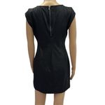 Bebop  Black Leather Look Cap Sleeve Zip Back Stretch Mini Dress Size Large Photo 5