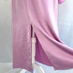 Foxiedox New  Orchid Satin Pearl Cuff Front Split Halter Neck Midi Dress Photo 5