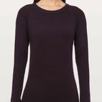 Lululemon Sit in Lotus Long Sleeve Pullover Sweater in Black Cherry 6 8 Photo 0