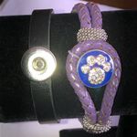 UK Kentucky Wildcats Leather Braided Interchangeable Snap Bracelets Black Photo 1