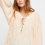 We The Free  Henley hi low hemline peach oversized Photo 0