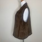 Mountain Lake  Brown Suede Shearling Vest Sz Large Photo 2