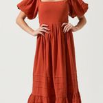 ASTR ARIZONA PUFF SLEEVE CUTOUT MIDI DRESS Photo 0