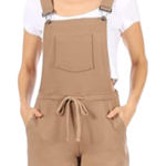 Shosho Overalls Romper Shorts Drawstring Pockets Casual Comfy Beige L Prairie Tan Size L Photo 0