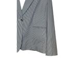Tahari Women Blazer Jacket 1-Button Seersucker Long Sleeve Striped Blue White 18 Photo 4