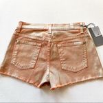 7 For All Mankind  Rose Gold Metallic Denim Cut Off Shorts Photo 7