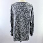 easel  Los Angeles Gray and Leopard Long Sleeve Oversized Top Small Photo 5