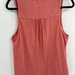Splendid  Coral Pink Cotton Gauze Sleeveless boho tank Neck Button Down Top small Photo 7
