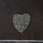 Chic Small Black Velvet Crossbody Bag with Beaded Heart Detail Photo 4