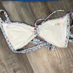 Helen Jon Nantucket Sweetheart Halter Bikini Top Medium Solid Blue Bottom White Photo 5